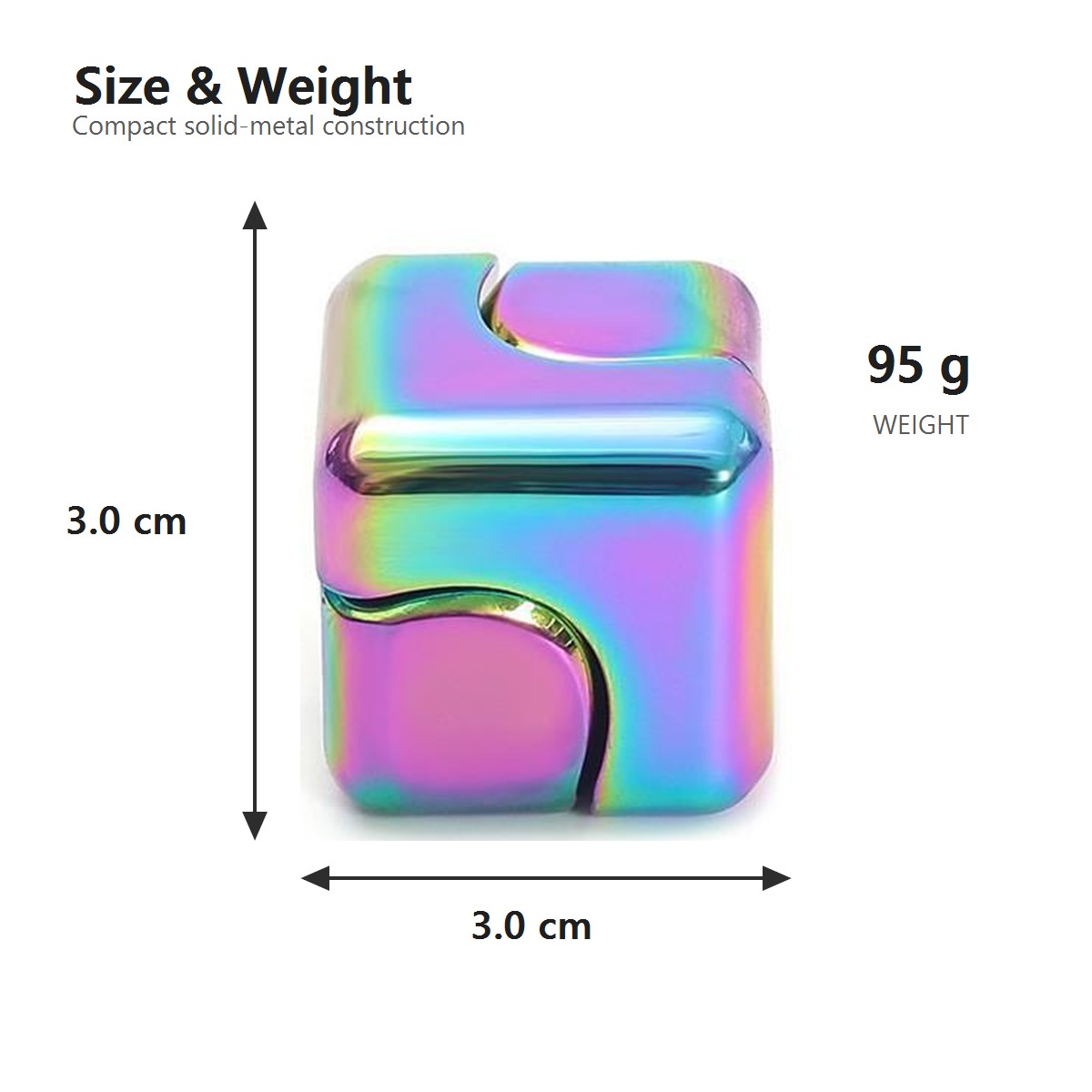Metal Cube Fidget Spinner with Removable Center